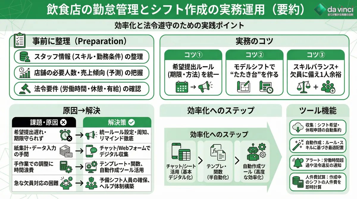 飲食店の勤怠管理とシフト作成の実務運用