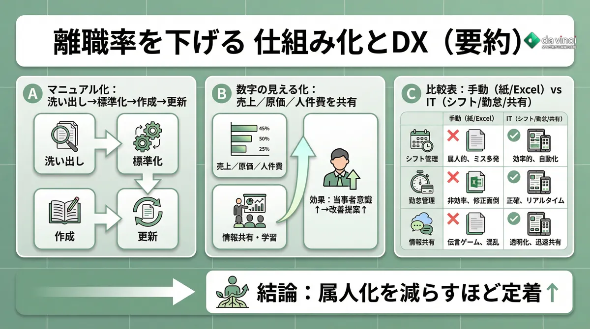 離職率を根本から下げる「仕組みづくり」｜属人化からの脱却