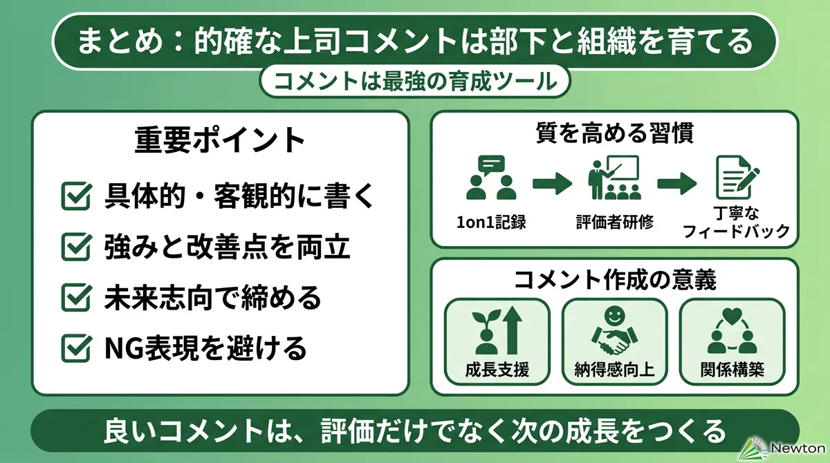 まとめ：的確な上司コメントは部下と組織を育てる最強のツール