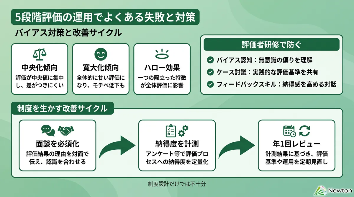 5段階評価の運用でよくある失敗と対策